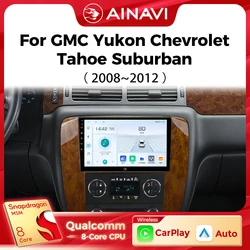 Ainavi Car Multimedia Player For GMC Yukon Chevrolet Tahoe Suburban 2008 2009 2010 2012 wireless Carplay Android Auto 4G Wifi