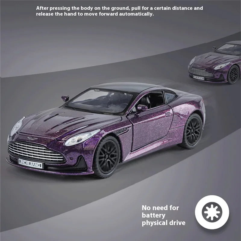 1/32 DB12 GT 쿠페 합금 스포츠카 모델 다이캐스트 금속 레이싱 차량 자동차 모델 시뮬레이션 소리와 빛 어린이 장난감 선물