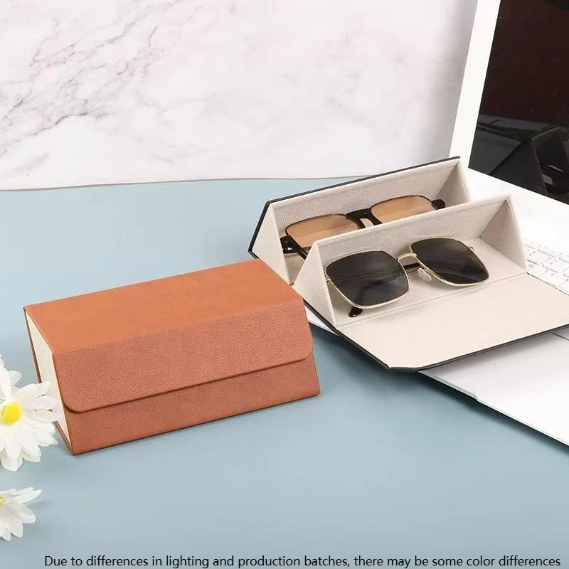 Home Storage Portable Folding Glasses Organizer 2/3/6 Multi-slot Sunglasses Storage Display Travel PU Leather Glasses Case Box