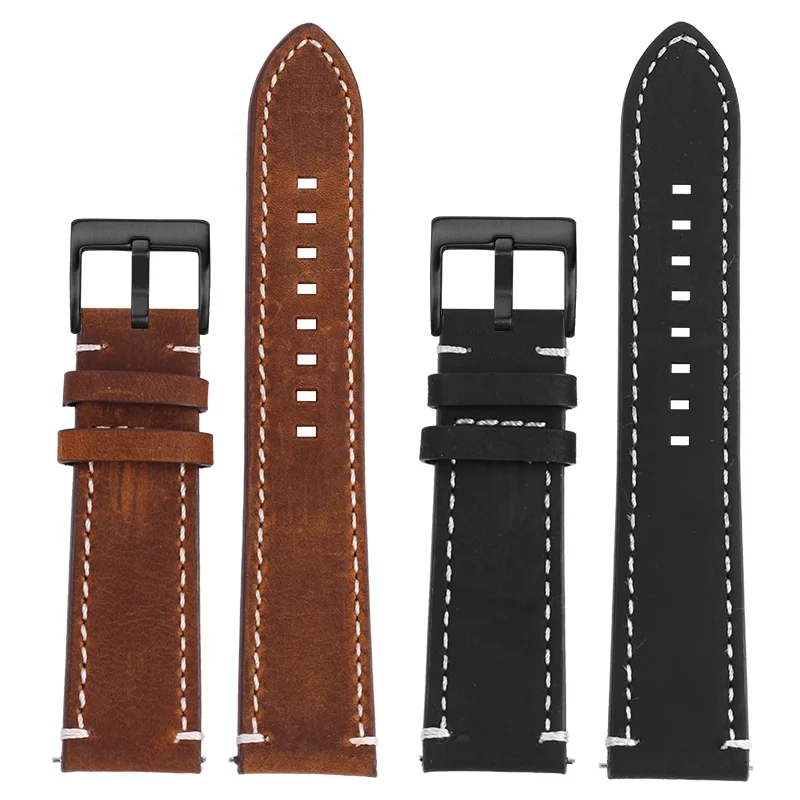 18mm Retro Leather Watchband For Casio AE1200 AE1300 A158W/A168 W-216H F91 Vintage Cowhide Strap convex mouth Men's Bracelet