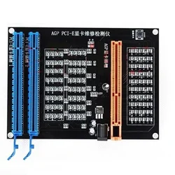 AGP pci-e X16 Tester per presa a doppio scopo Display immagine Video Card Checker Tester diagnostica della scheda grafica