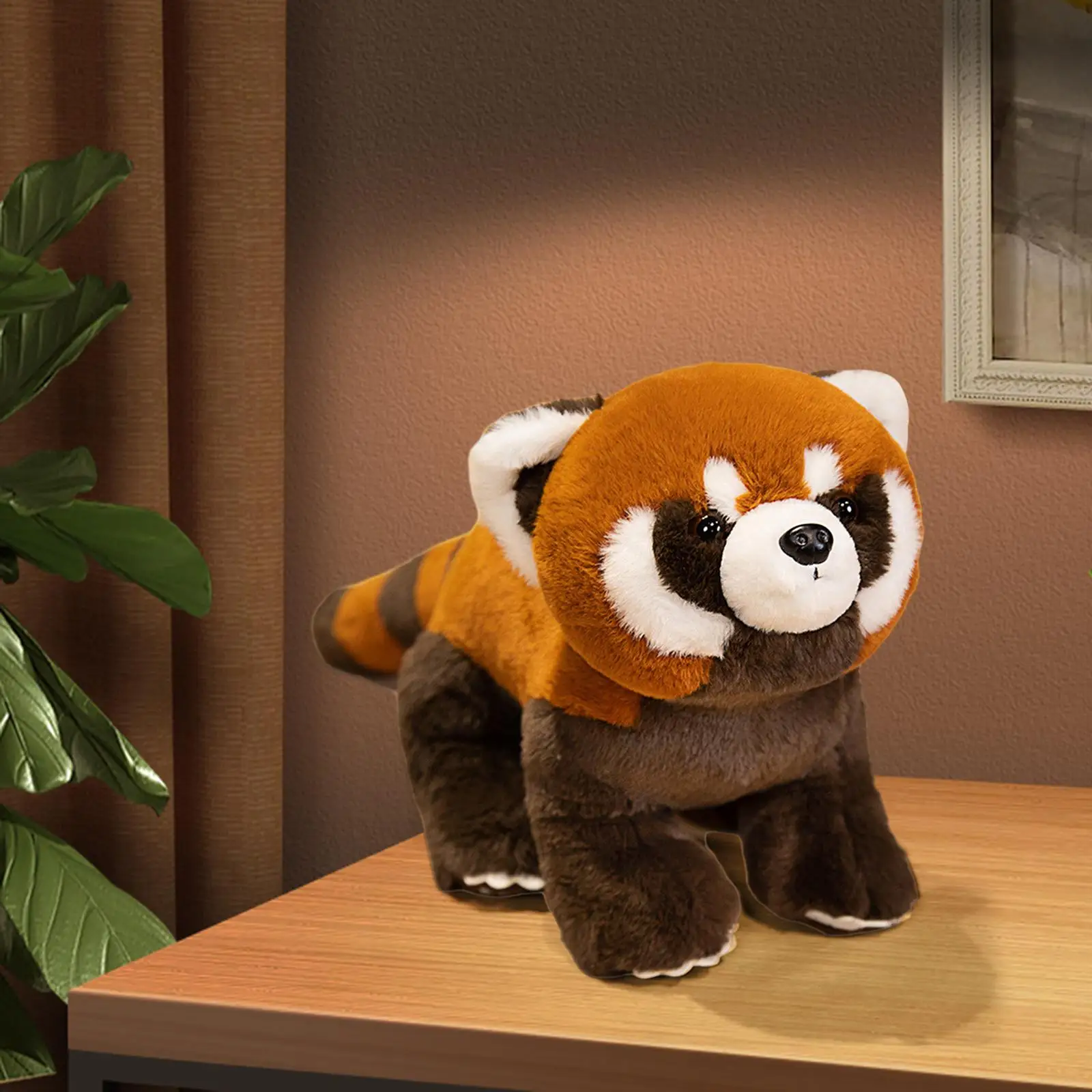 Red Panda Doll Lightweight Hugging Comfortable Novelty Raccoon Toy for Bed Bar Apartment Birthday Cafe