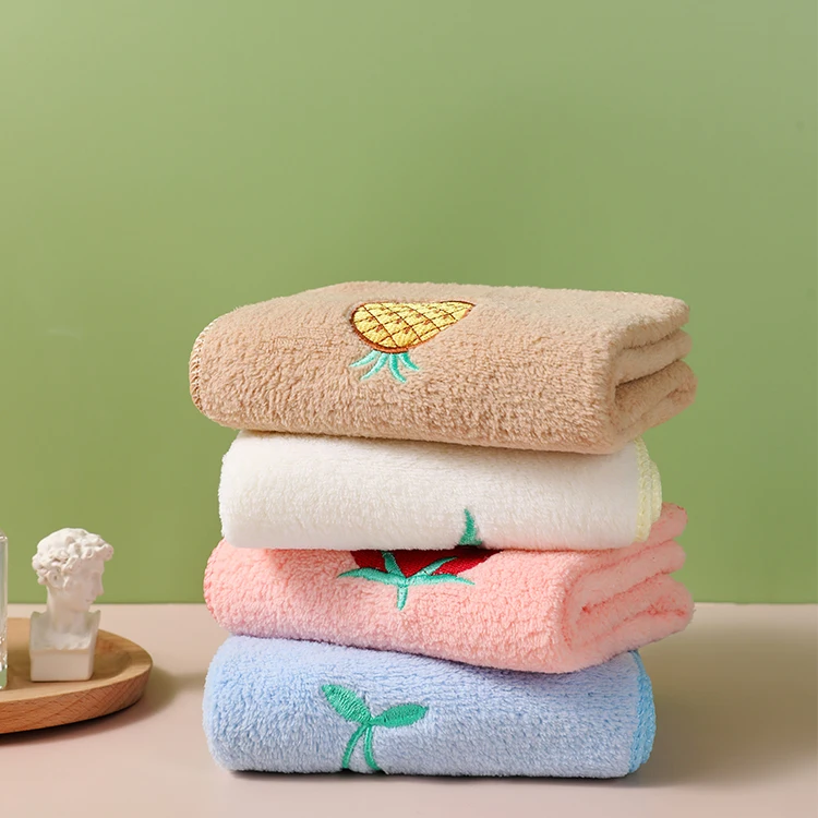 

China Factory Wholesale Cheap Microfiber Coral Fleece Cation Bath Towel Gift Soft Absorbent Face Towel Set In Towel