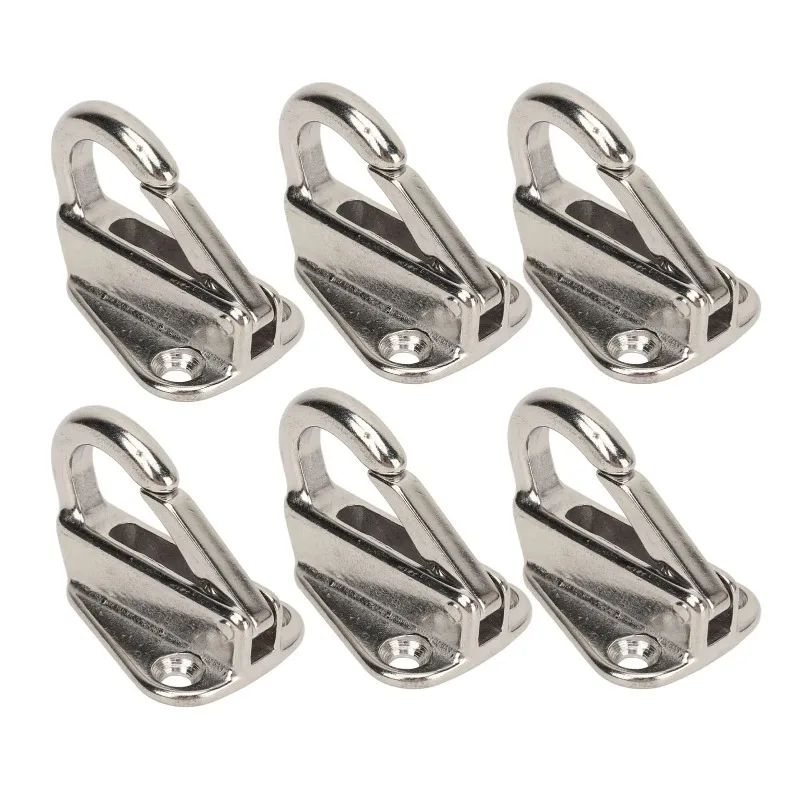 6Pcs Marine 316 Stainless Steel Fender Hooks, Spring Loaded Snap Shackles, Locking Boat Fendering Clips for Yacht Kayak
