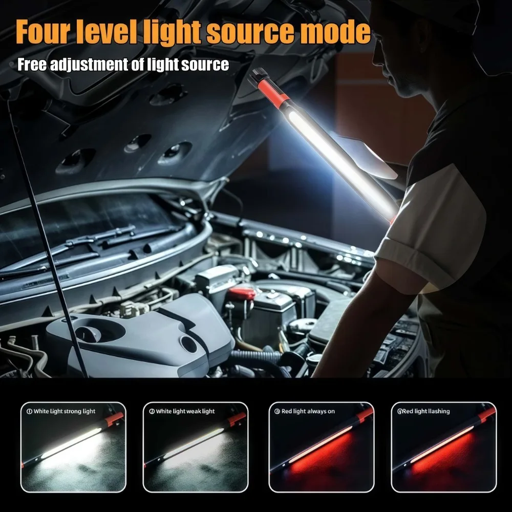 COB LED Work Light USB Rechargeable Magnetic Hook Multifunctional Long Strip Light for Car Repair Emergency Working Camping view 6