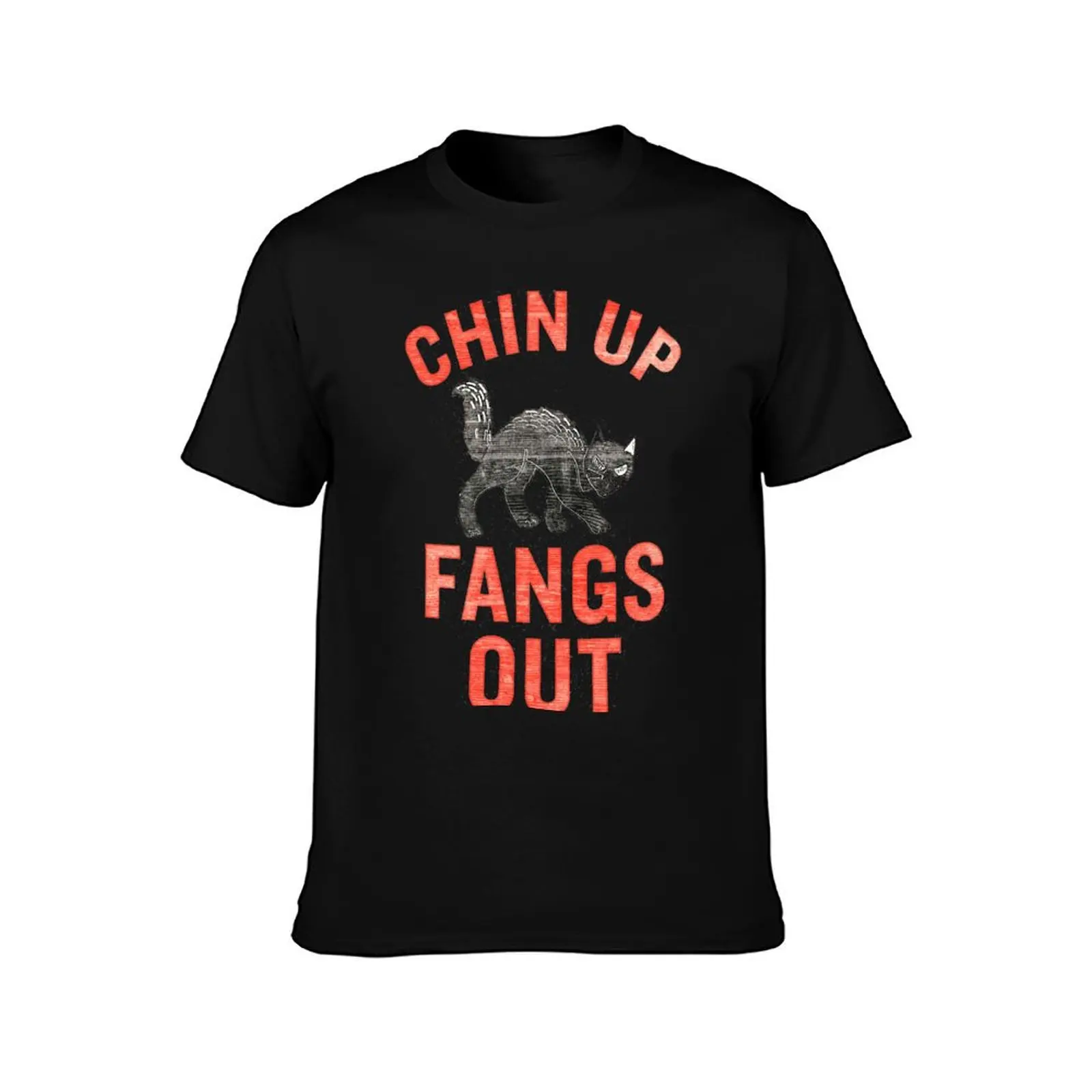 CHIN UP FANGS OUT T-Shirt Holiday Casual Short Sleeve Top T-Shirt