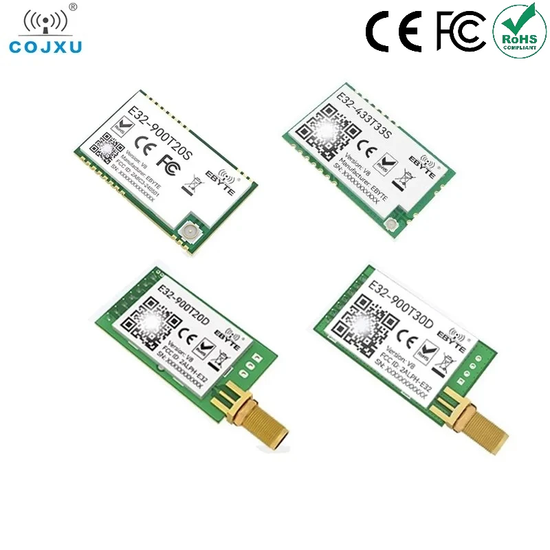 LoRa 868Mhz 915MHz Rf TCXO cojxu E32 UART Series Transceiver Wireless Module Long Range Iot UART Transmitter Receiver