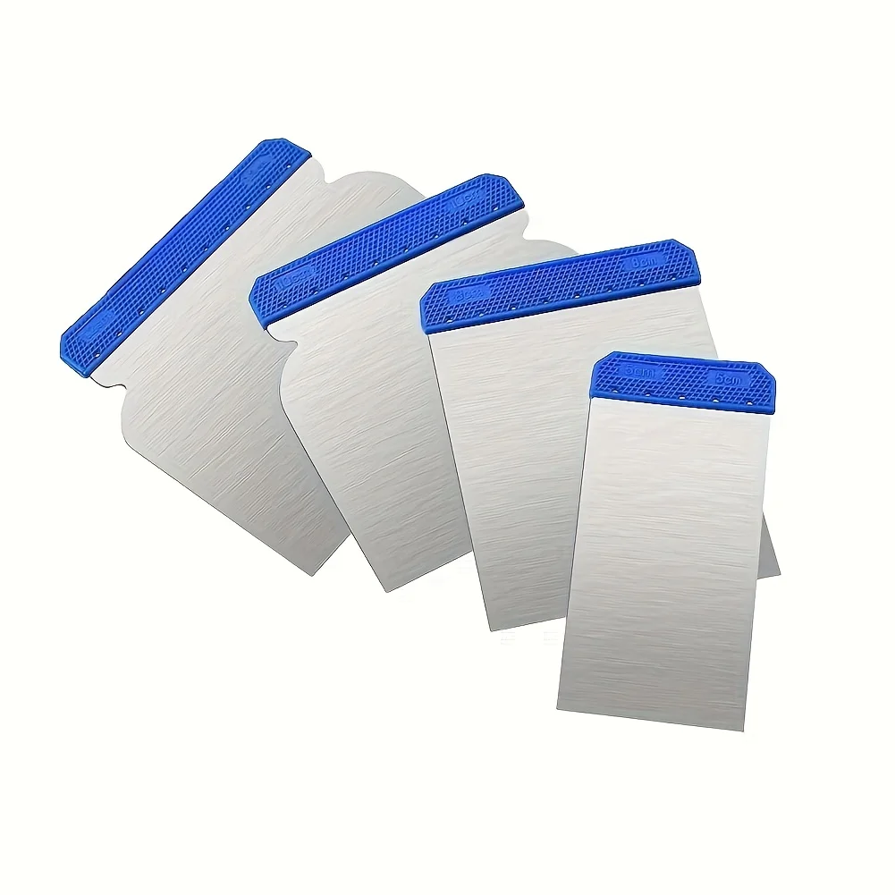 4pcs Putty Knife Set,Carbon Steel Scraper,Painting Tools,Sizes 12.9/19.35/25.81/32.26 cm,Suitable for Wallpaper/Drywall Leveling