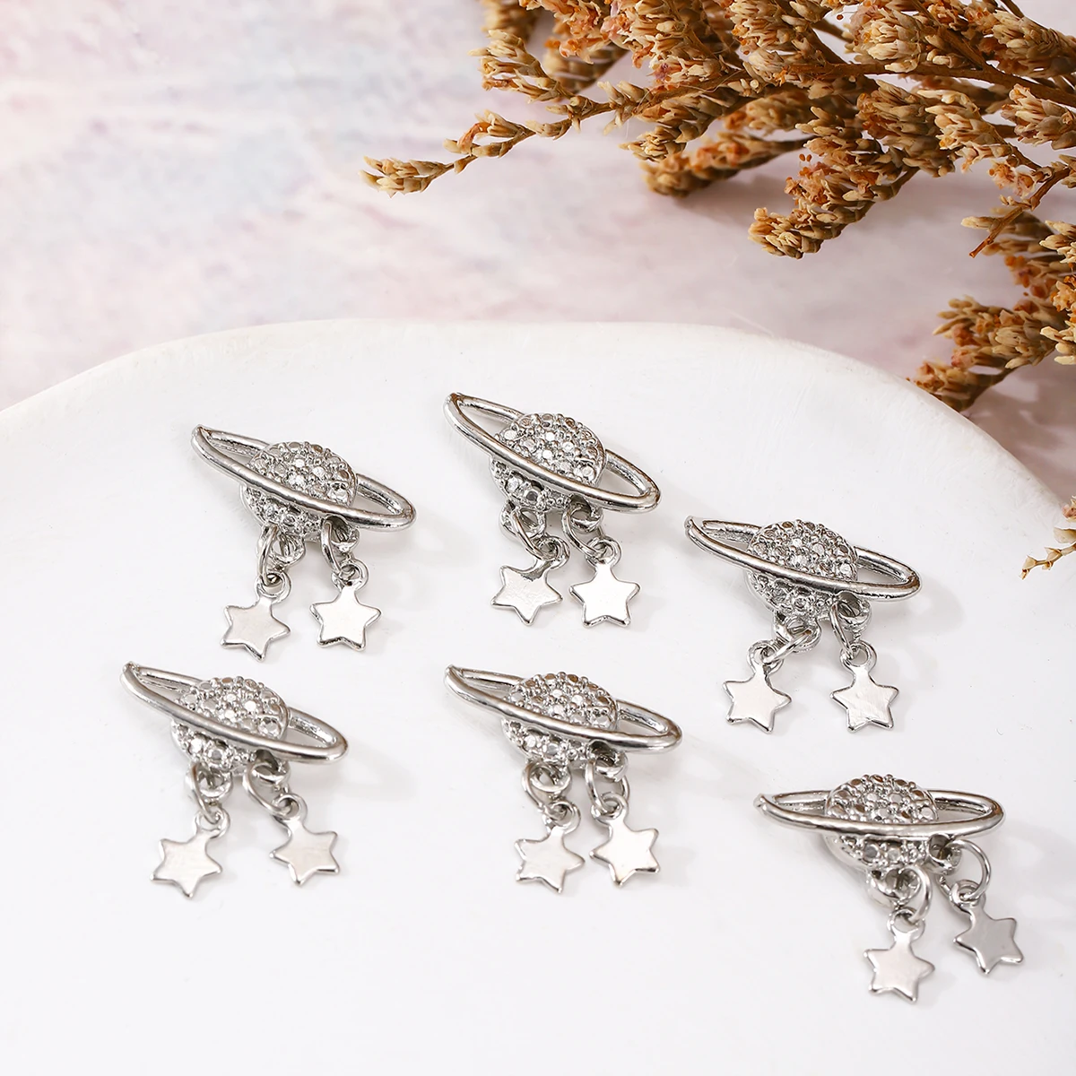 ネイルアート用アロイダイヤモンドペンダント,y2kメタル,ウィンド,日曜大工アクセサリー,10個