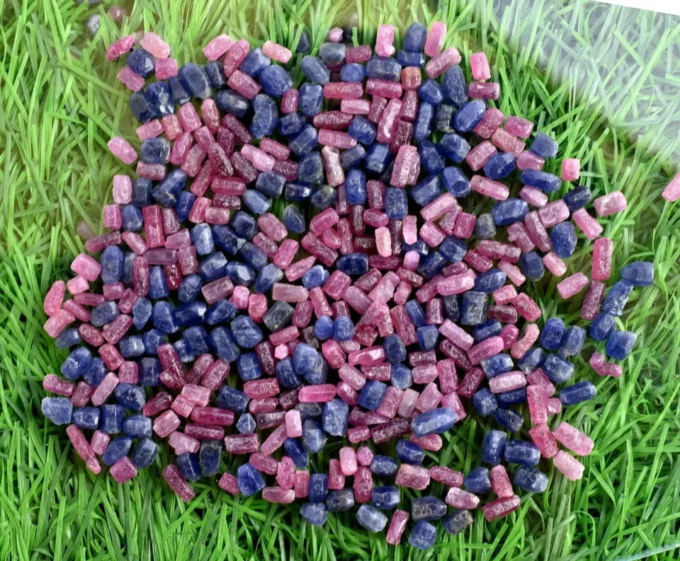 100.00% Natural Top Grade Ruby & Blue Sapphire Raw Loose Gemstone Lot 100.00 Ct