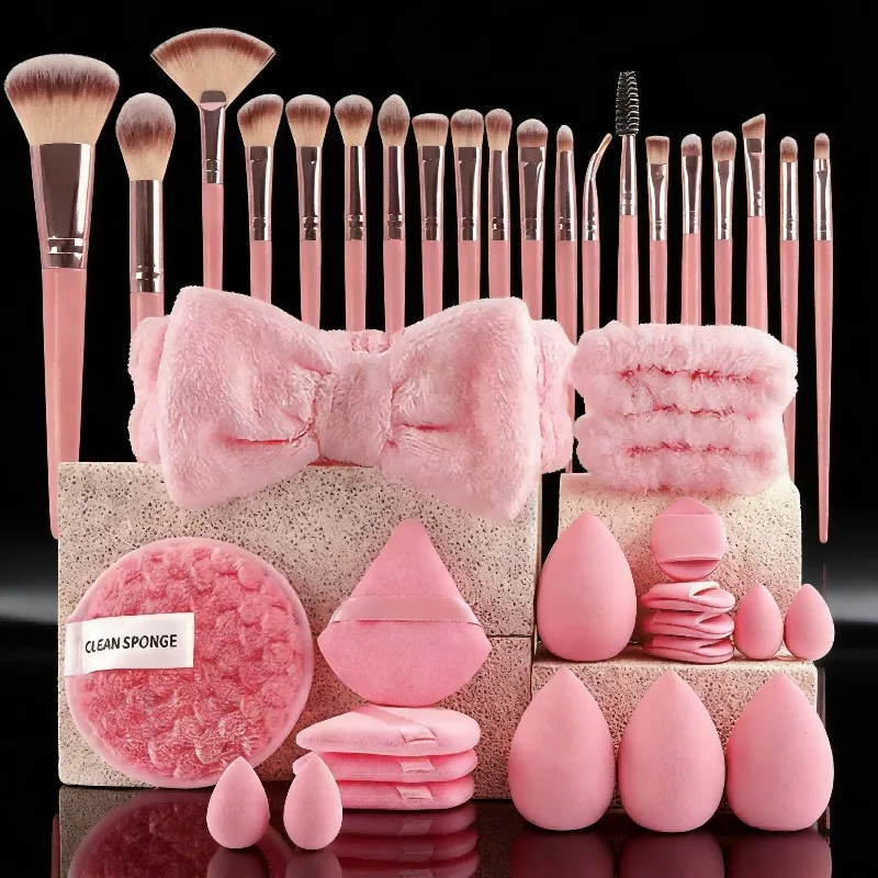 Juego de brochas de maquillaje profesional de 53 piezas con accesorios para combinación de kit de mezcla de bases para la piel perfecto para principiantes