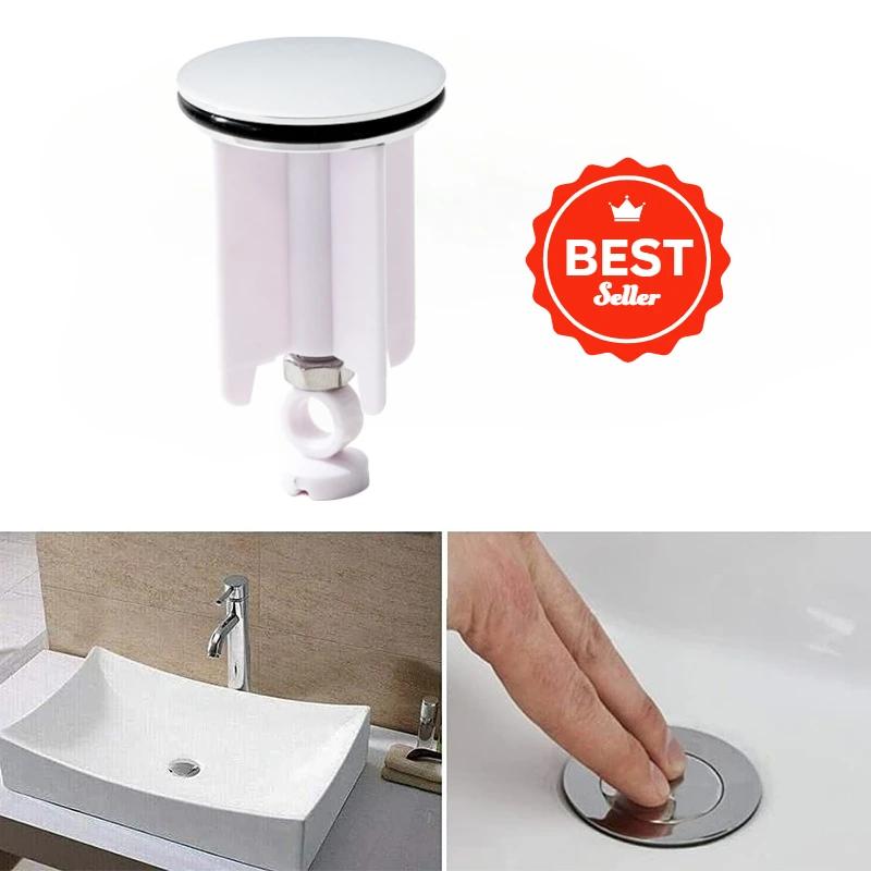 

【Регулируемая 40 мм】Универсальная латунная резиновая пробка для раковины — выдвижная сливная пробка для раковин для кухни и ванной комнаты — подходит для всех стандартных раковин