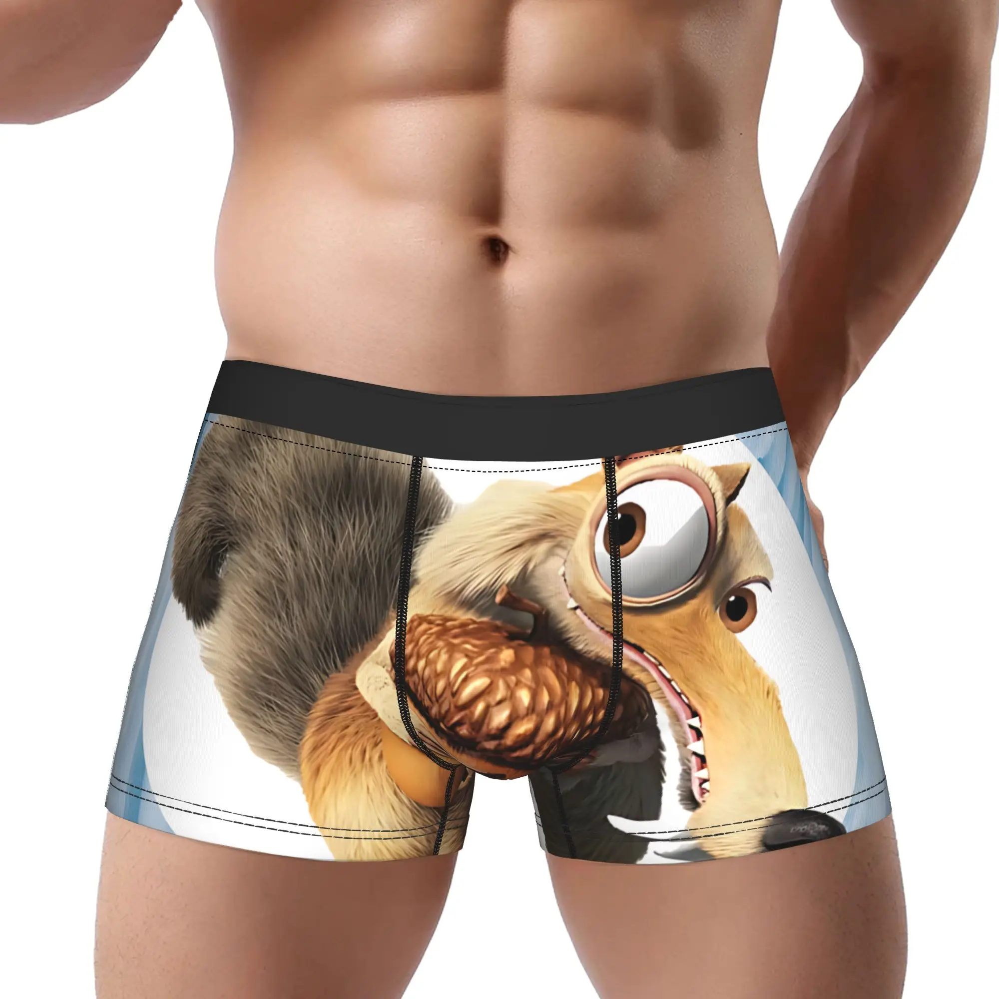 

Мужские трусы-боксеры Ice Age Manny Scrat Sid Diego, дышащие трусы, мужское нижнее белье, шорты с принтом, трусы-боксеры