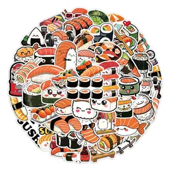 50PCS Creative Rice and vegetable roll Sushi Family Sticker Decoration Handbook Material Cartoon diy Phone Case Sticker