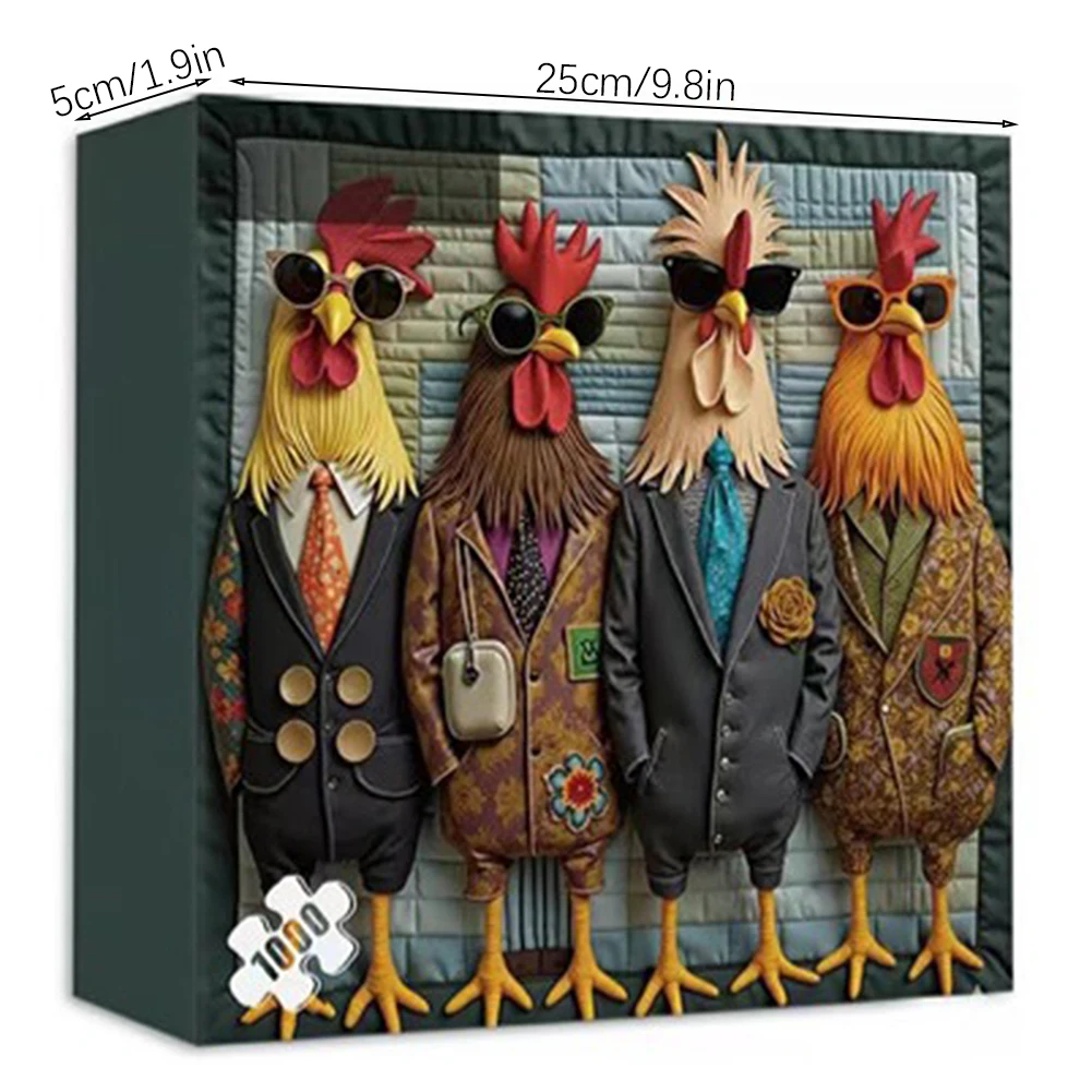 أحجية الصور المقطوعة على شكل الديك مكونة من 1000 قطعة للبالغين، تصميم فريد من نوعه لتوفر متعة لا نهاية لها. تسليط الضوء على جمع العطلة #3