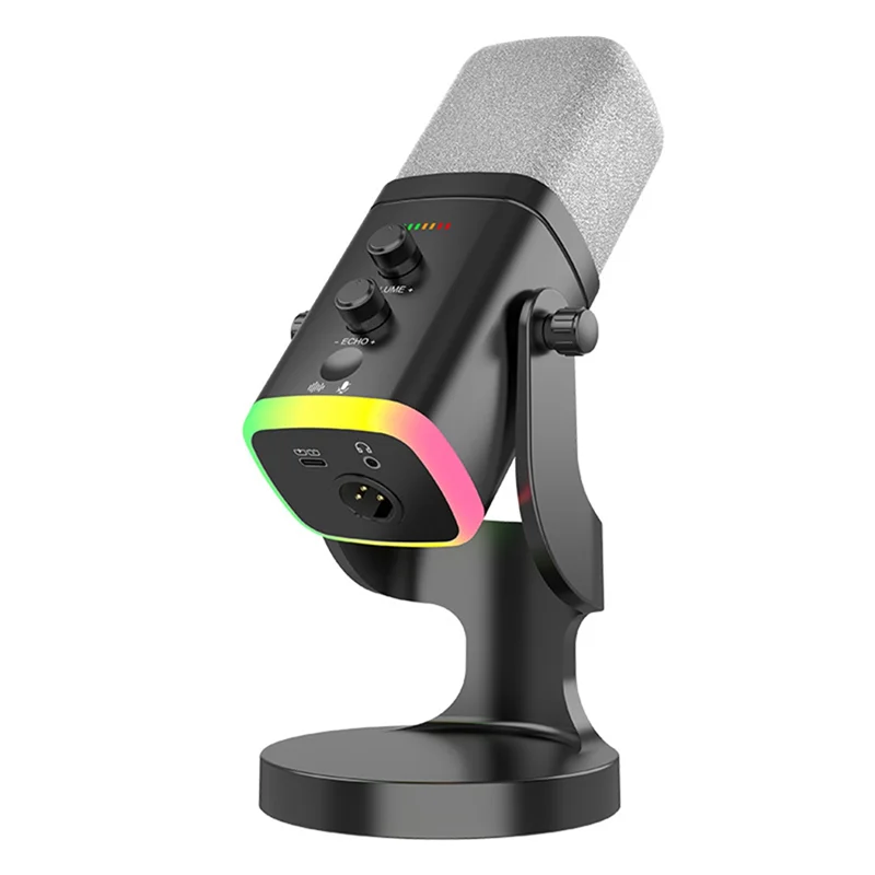 ميكروفون ديناميكي B48A RGB للألعاب USB/XLR مع تقليل الضوضاء وكتم الصوت ومقبس سماعة الرأس لألعاب البودكاست المتدفقة #1
