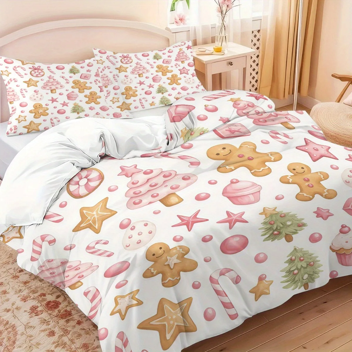 Christmas 3-Piece 1 Quilt Cover One Piece Bedding Set Comforte Luxus  Exquisite Birthday Gift 100% Polyester Home Decor