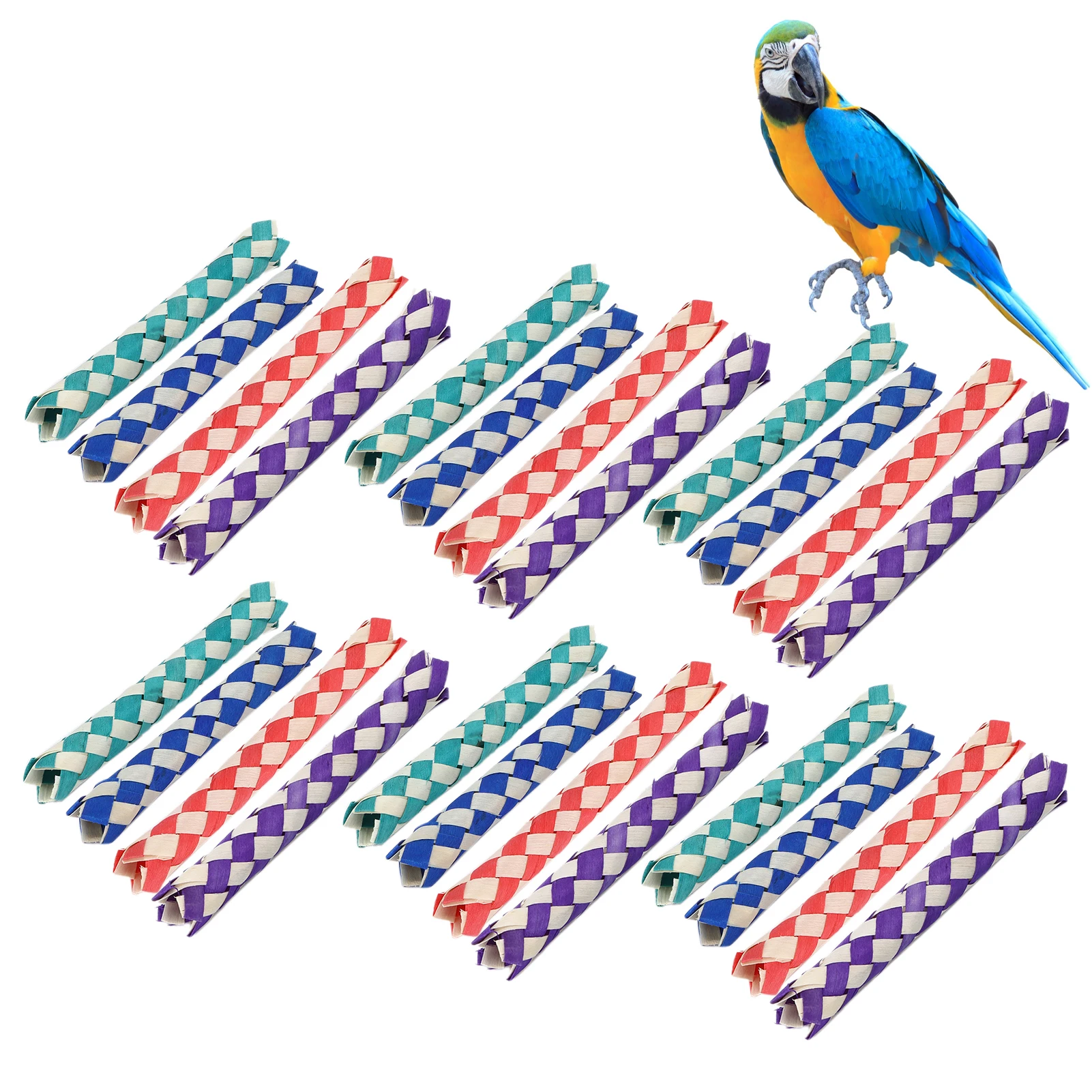 24pcs Finger Traps Birds Parrots Chew Toy Chinese Bamboo Traps DIY for Kids Parties Chinese Bamboo Traps Bamboo