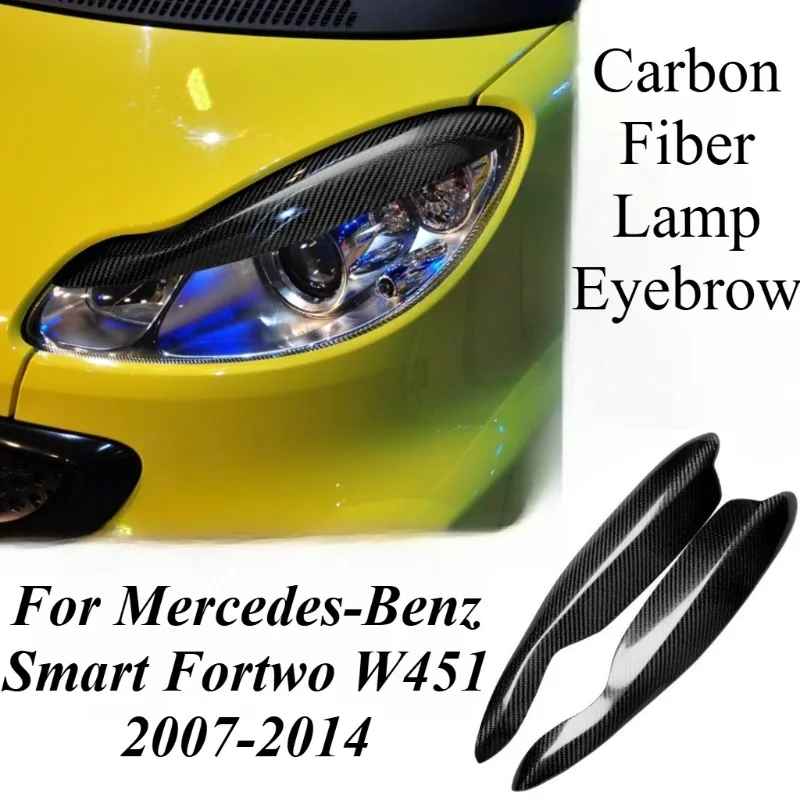 

For Mercedes-Benz Smart W451 B-Style Headlight Eyebrow Cover ABS Carbon Fiber Look Auto Exterior Styling Trim Car Accessories
