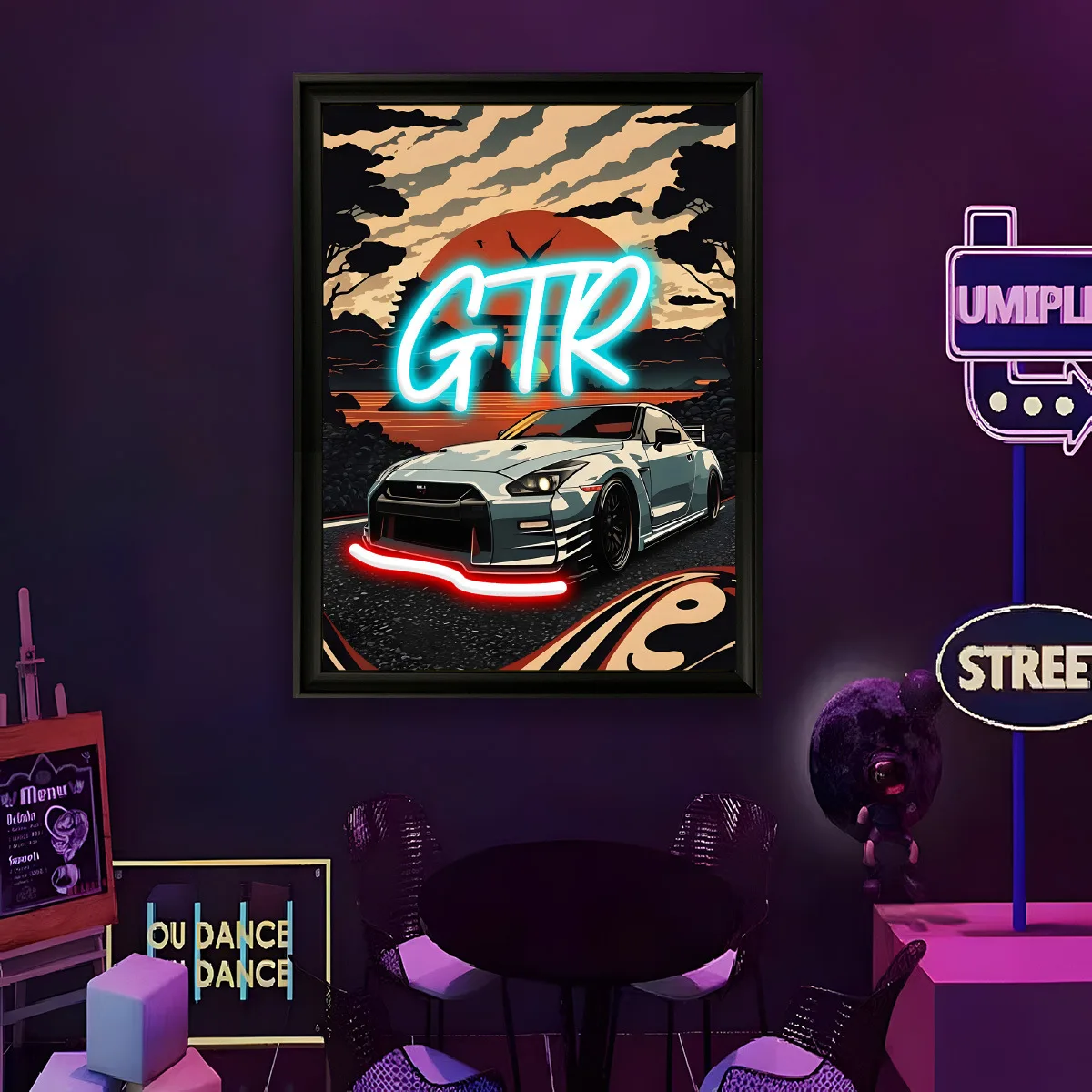 

David Sister Wall painting LED Neon Light USB Powered Wall Art Light Bar Party Gaming Room Bedroom Aesthetic Decoration