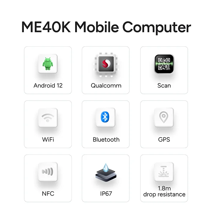 MEFERI ME40K Factory NFC PDA Android 12 Rug Scanner IP67 Waterproof DHL UPS FEDEX 1D 2D Barcode Scanner PDA Handheld