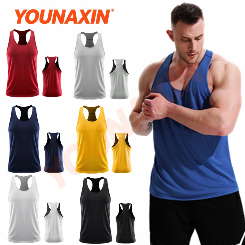 Men's Running Sports Vest Sleeveless Tank Loose Top Basketball Gym Fitness Sportswear Quick-Drying Big Size S M L XL 2XL 3XL 4XL