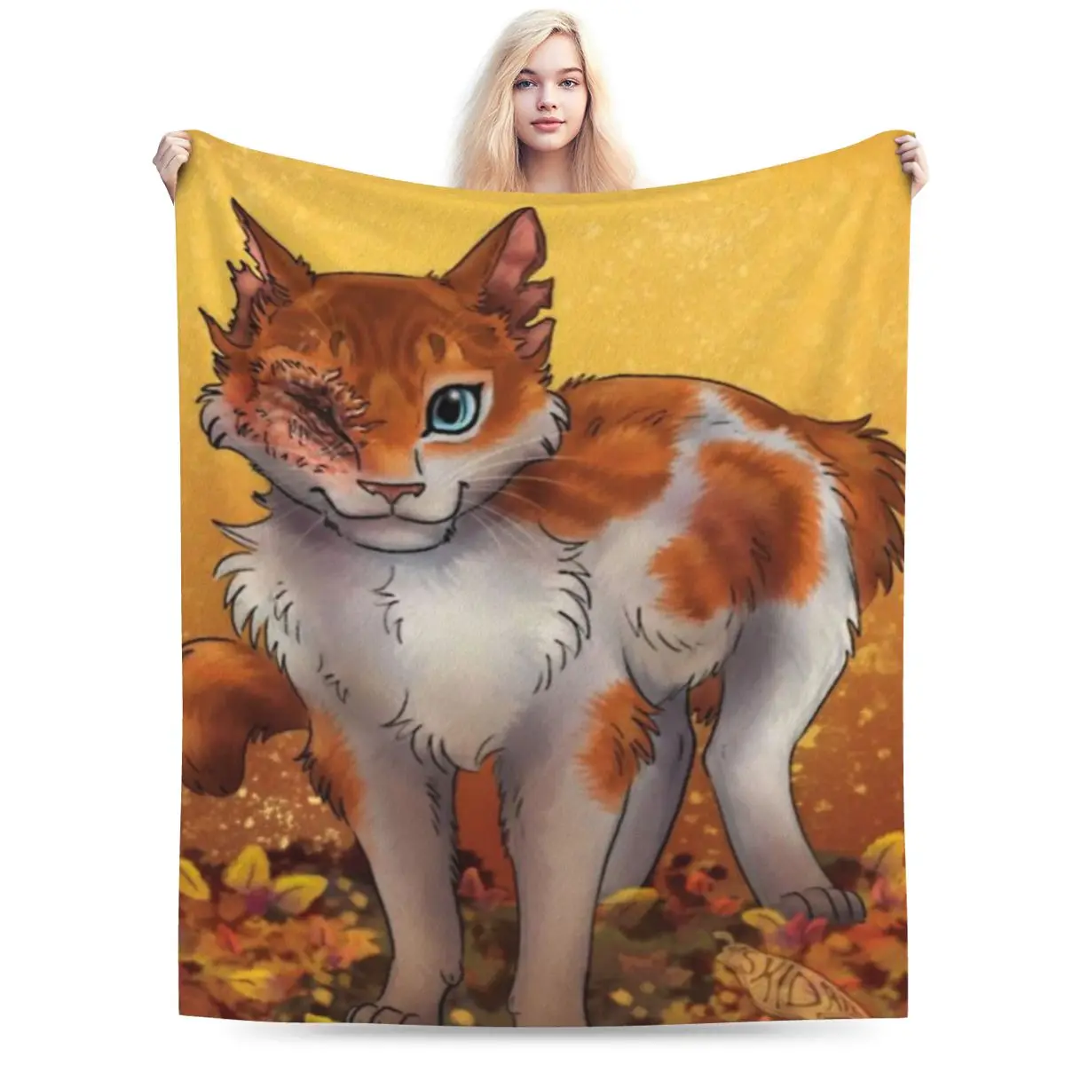 Brightheart, Warrior Cats Thunderclan, Lostface, Cloudtail, Brightpaw Blanket Soft Warm Flannel Throw Blanket Plush Bed Couch