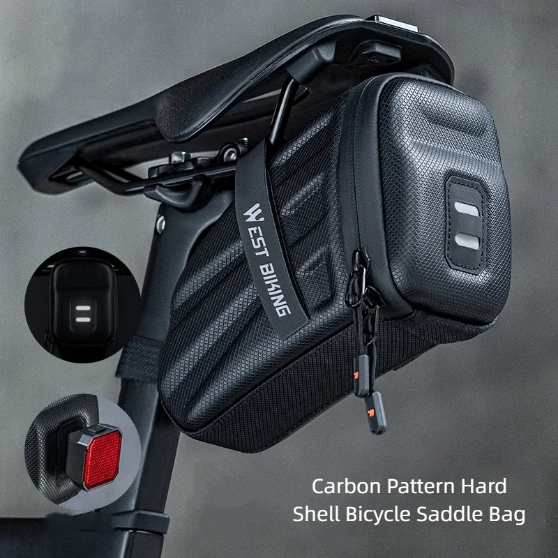

Hard Shell Bicycle Saddle Bag Reflective Waterproof Bike Tail Bag Large Capacity Bicycle Tool Bag For MTB Road Bike