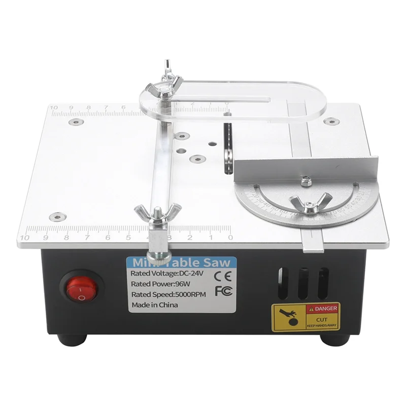 

A53Q-Desktop Mini Table Saw Aluminum Alloy Mini Table Saw DIY Small Cutting Machine Woodworking Craft Cutting Tool US Plug