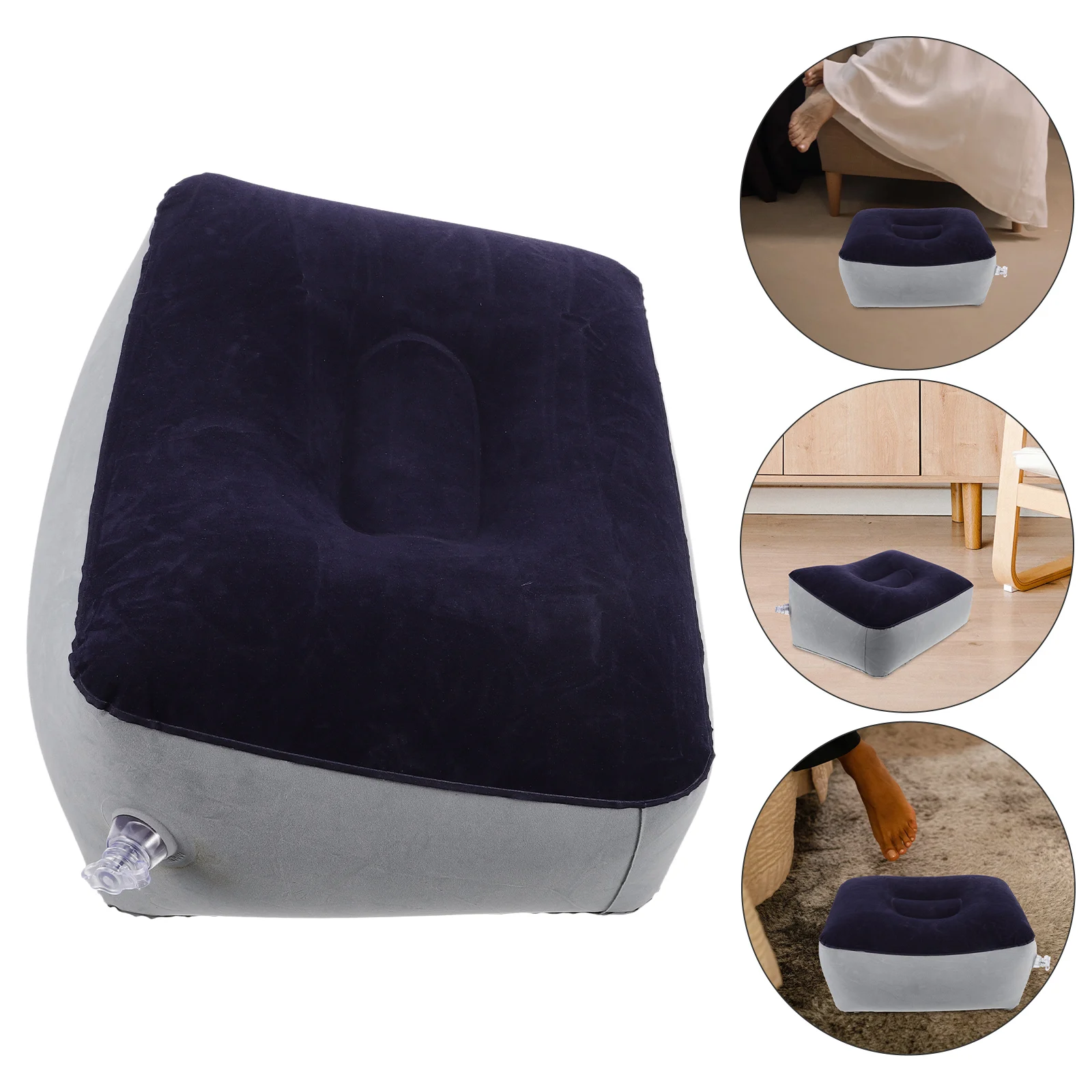 

Inflatable Foot Rest Travel Airplane PVC Flocking Blow Up Camping Mat Self Inflating Compact Portable Antislip Leakproof Durable