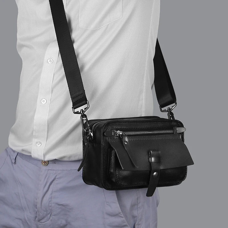 Echt leder kleine Umhängetasche für Frauen Männer Riemen Schulter Handtasche Geldbörse Kamera tasche mit Kreditkarten schlitzen – Detail 16