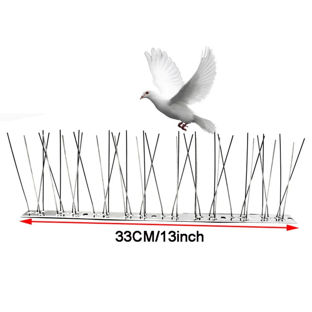 Stainless Steel Pigeon Spikes Bird Repeller Deterrent Traps Anti-bird Repellent Pest Control Garden Balcony Thorn Nail Kit
