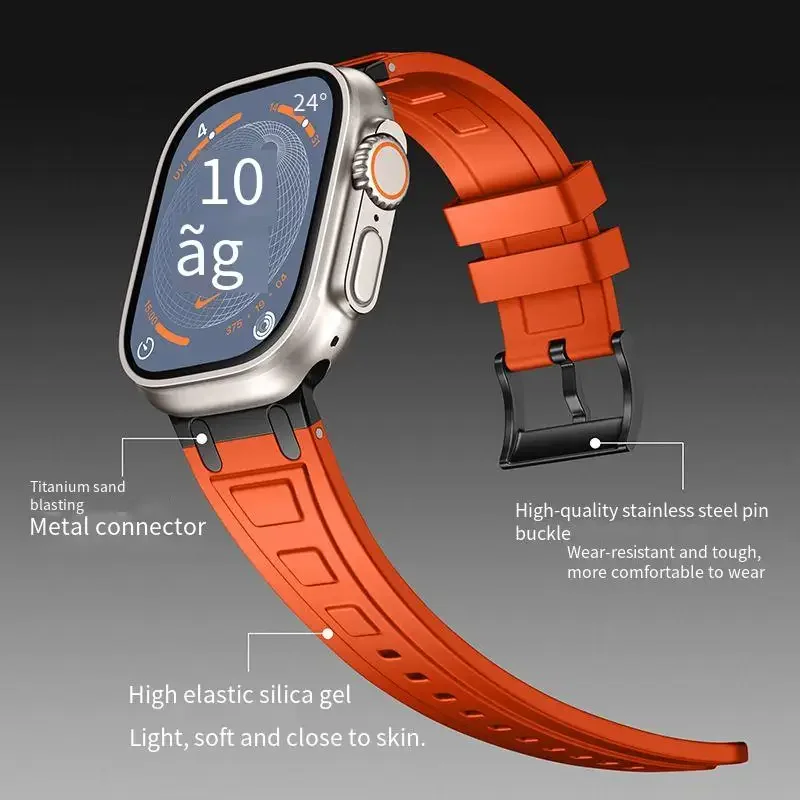 Silikonband für Apple Watch 49 mm 46 mm 45 mm 44 mm 42 mm 41 mm 40 mm Serie Ersatzarmband iWatch Ultra 10 9 8 7 6 5 4 SE Armband