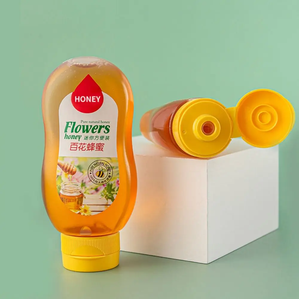 Tarro de Plástico Transparente Portátil con Tapa de Silicona, Tarro de Miel de PP de 100g 150g, Botella Resistente al Calor para Pasta de Pera Otoñal