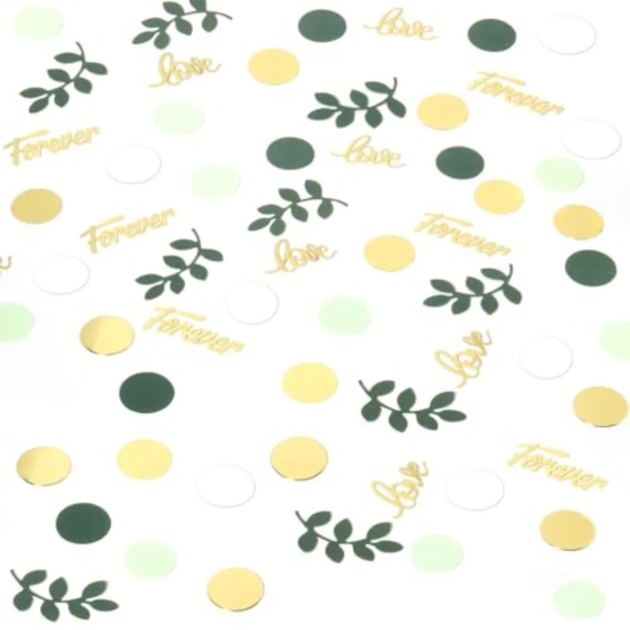 Confettis de Table de mariage vert, décorations de douche de mariée, confettis d'amour vert sauge pour décorations de Table de fiançailles