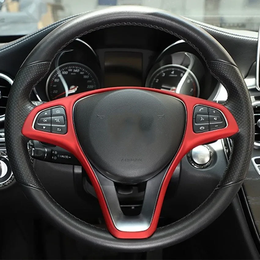 For Mercedes Benz A B C E GLA GLC CLA GLE GLS Class W246 W205 W213 X253 X156 Car Steering Wheel Cover Decoration Trim