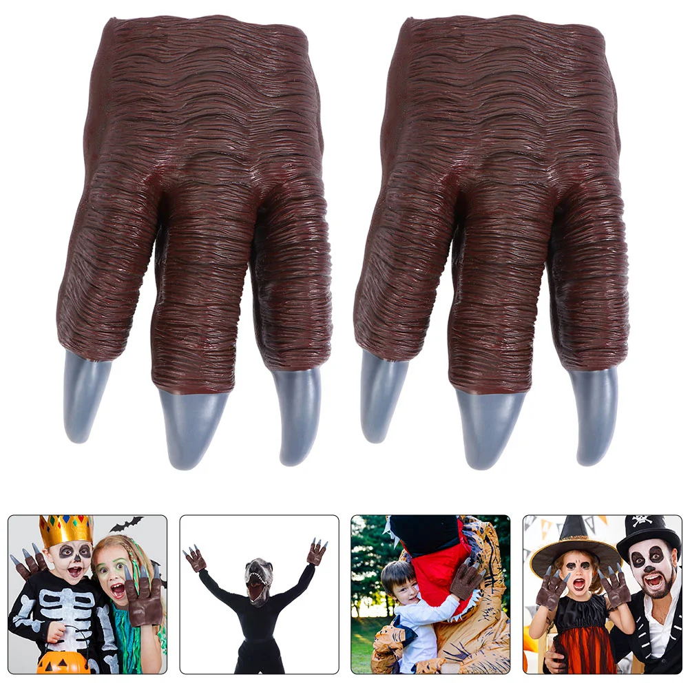 

2 Pcs Dinosaur Claw Toy Cosplay Paw Claws Mold for Party Kid Gloves Plastic Child