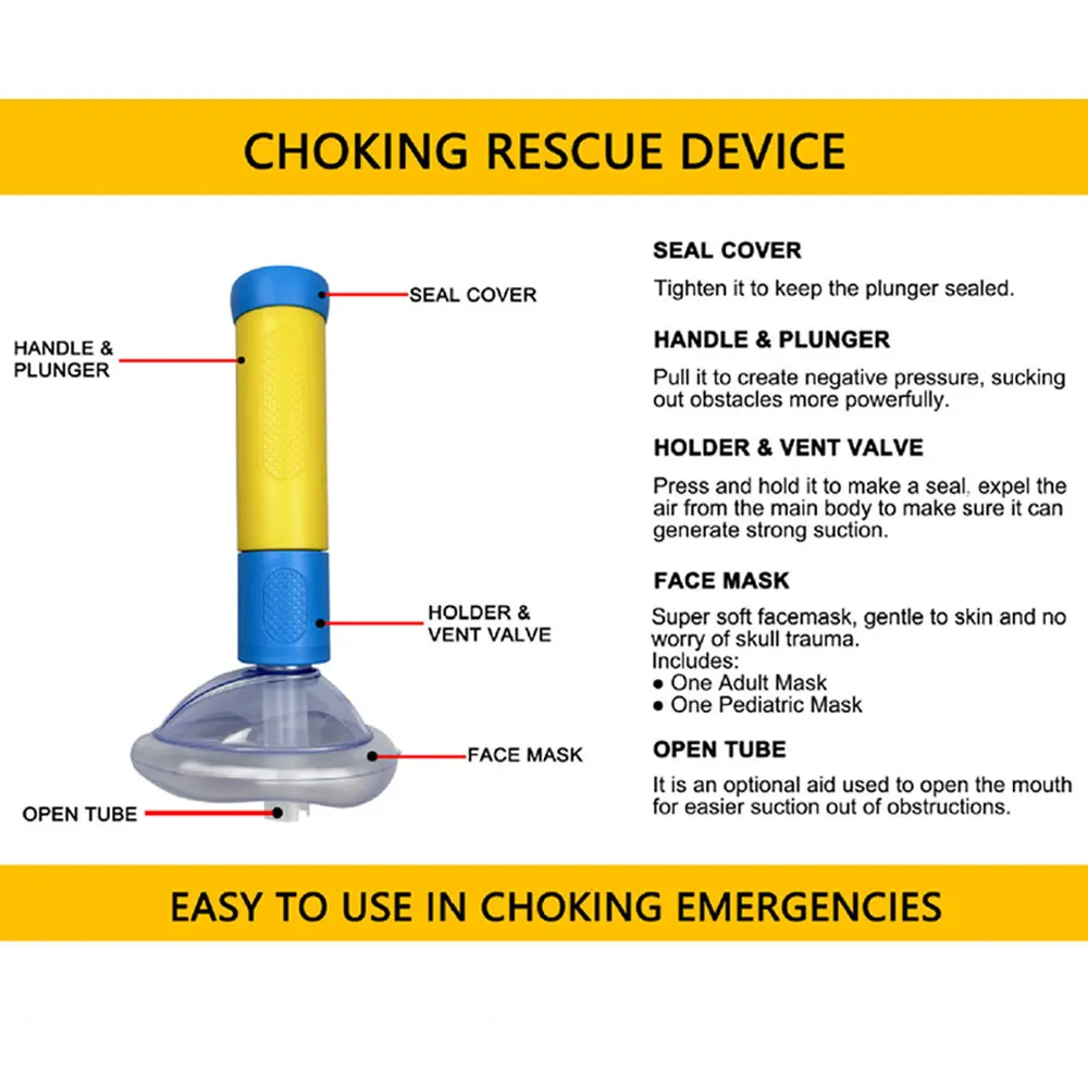 JianYouCare Travel Portable First Aid Choking Device Adult & Child Choking Rescue Device Kits Home Simple Asphyxia Rescue Device