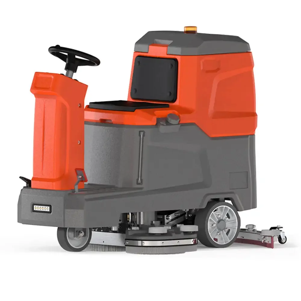 New Compact 24V Electric Ride-on Floor Scrubber 100Ah Battery 45kg Smart Scrubbing Drying Cleaning Machine Daily Floor Cleaning