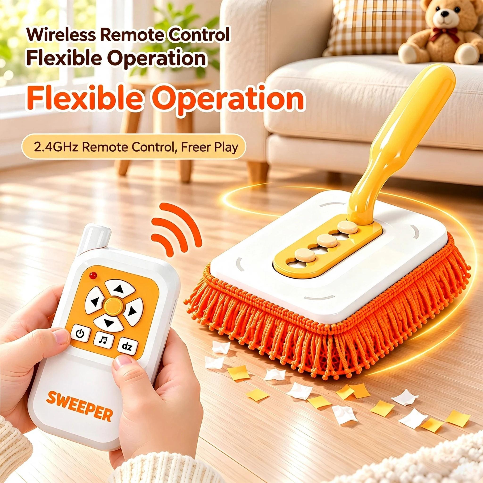 Remote-Controlled Robot Sweeper for Kids: An Educational Toy for Boys and Girls – A Portable Sweeping Robot That Lets Children P