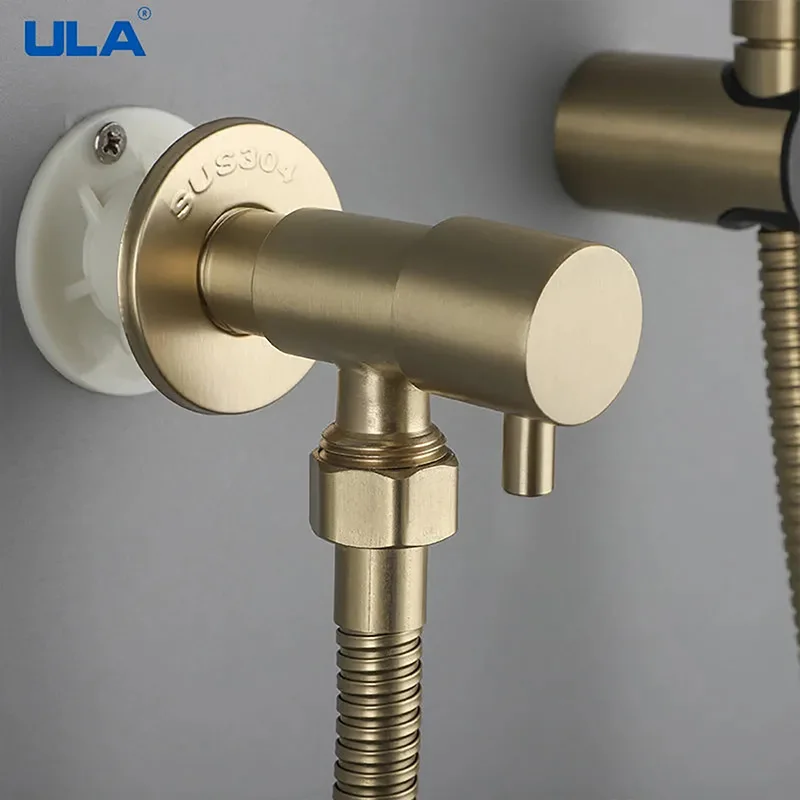 ULA Brushed Bidet Faucet Stainless Steel Handheld Bidet Sprayer Set Toilet Sprayer Bidet Faucet Single Cold Water Tap Accessory