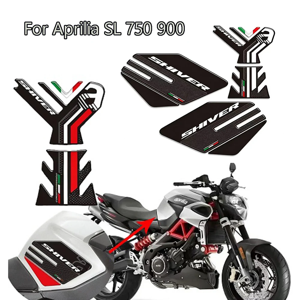 Motorcycle For Aprilia SL 750 900 Shiver Tank Pad Grips Oil Kit Knee Stickers Decals Protector 2018-2022