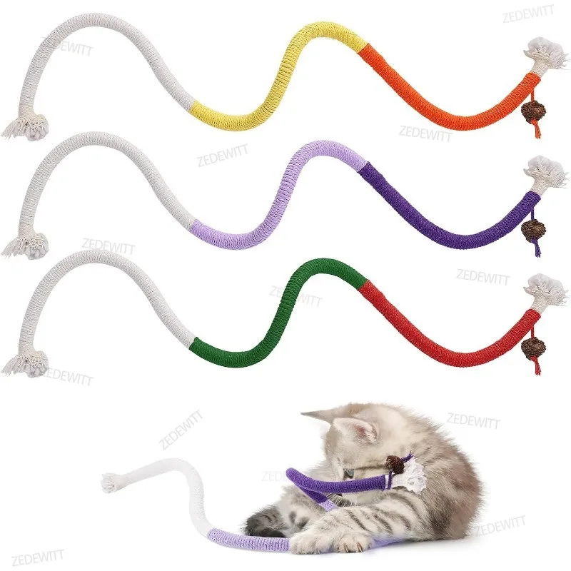Corde de jeu durable et colorée pour chat, sans batterie, pour soulager l'ennui et attirer l'attention des chats