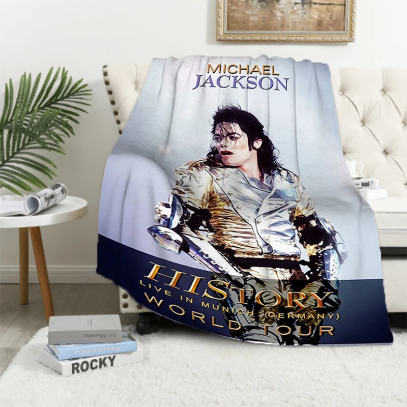 

Милое ворсовое Флисовое одеяло до колена на заказ, одеяла для дивана, постельное белье Майкла Джексона из микрофибры, пушистое мягкое декоративное плотное теплое домашнее одеяло