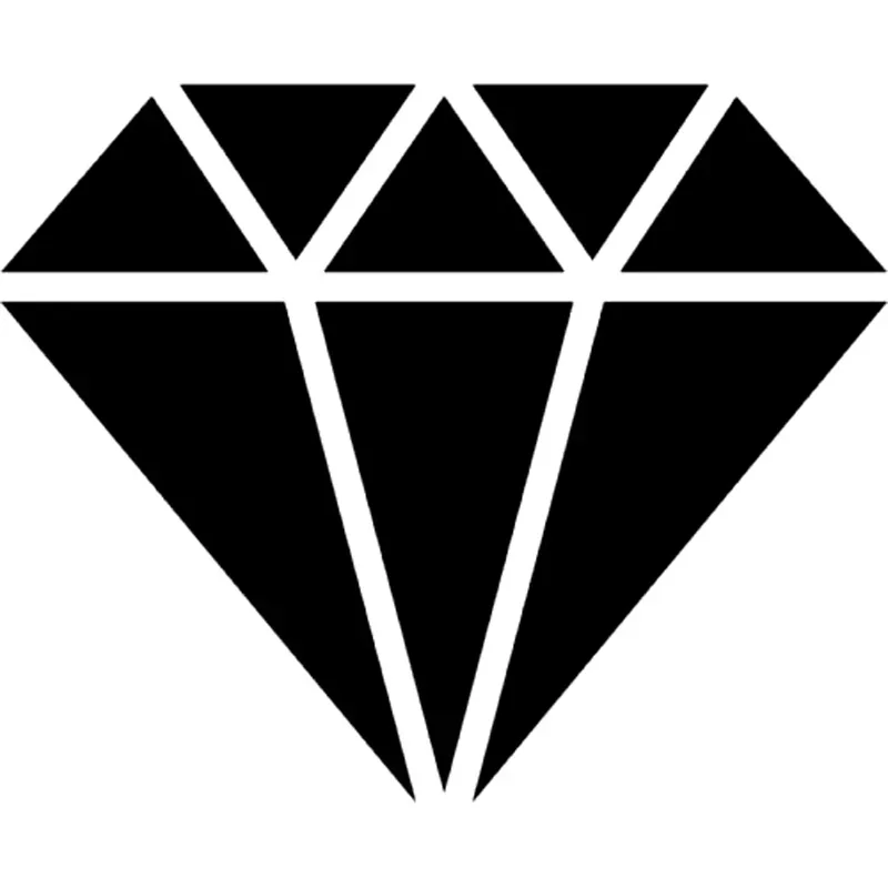 Personality Simple Diamond Creative Car Styling Vinyl Car Scratch Personalized Sticker Decoration Black/Silver, 10cm