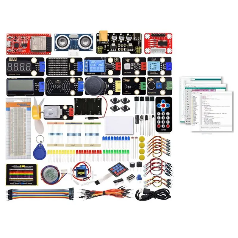 

A29F-ESP32 Basic Learning Kit Electronic Components Sensors Modules For Arduino Python Programming Essential Starter Kit