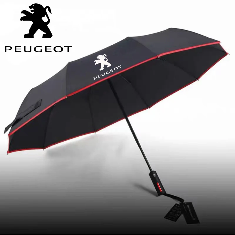 Car Automatic Folding Windproof Sunshade Umbrella For Peugeot 206 5008 207 208 301 308 407 408 508 2008 3008 4008 GT RCZ GTLine
