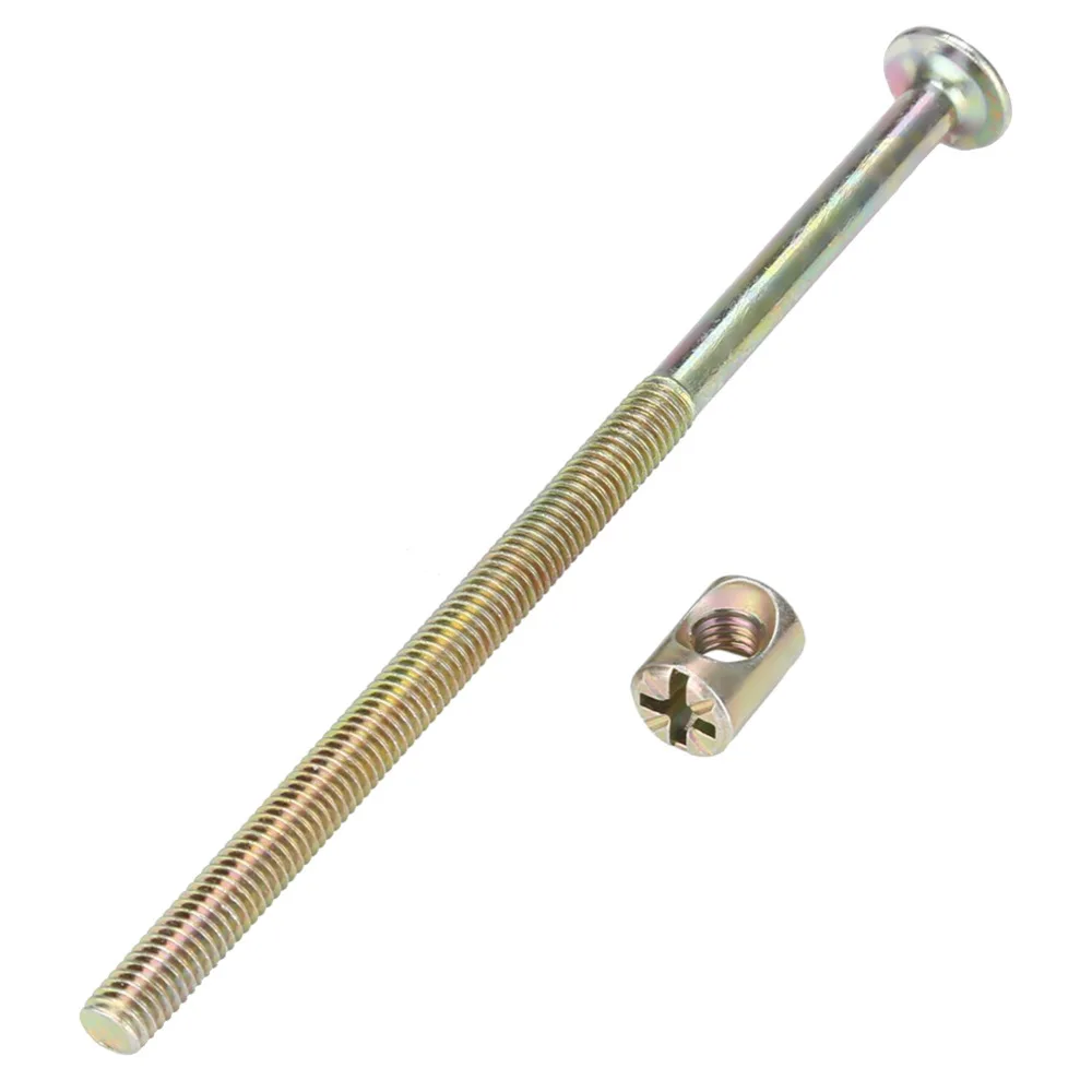 10 Pack M6 x 60mm/80mm/90mm/120mm Furniture Bolts Hex Head Galvanized/Zinc Plated Barrel Nuts Carbon Steel Connector Fastener