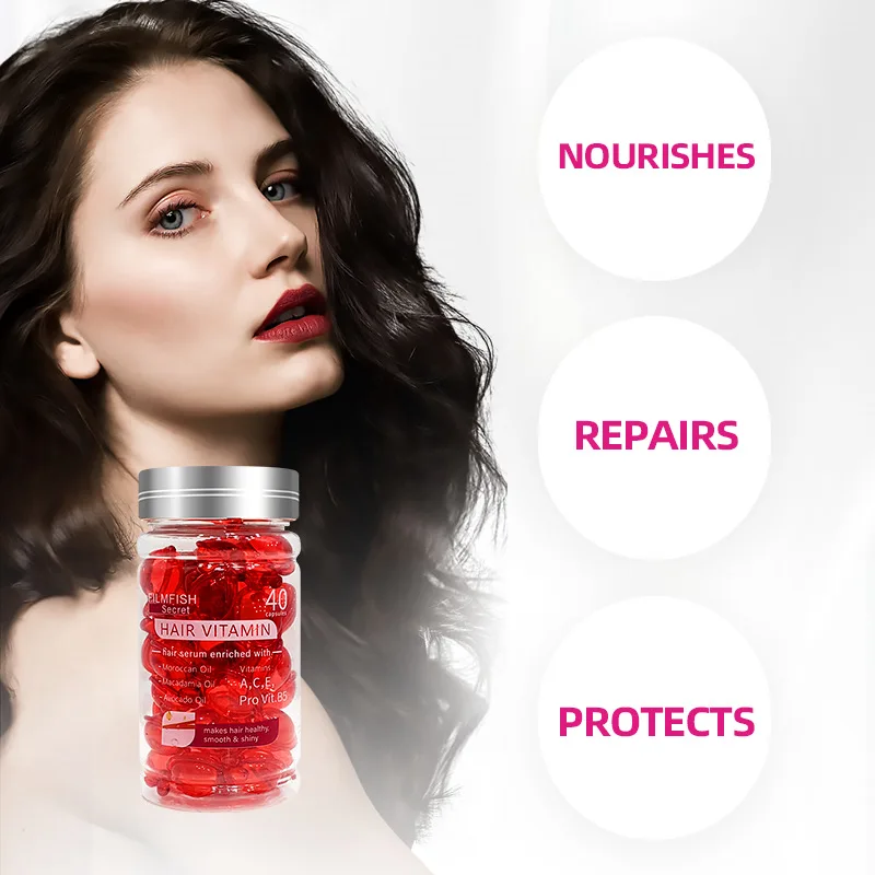 Незмываемые капсулы с маслом для волос, орехи, збагащенный витамин, увлажняющая, гладкая, шелковистая, восстанавливающая сыворотка для волос
