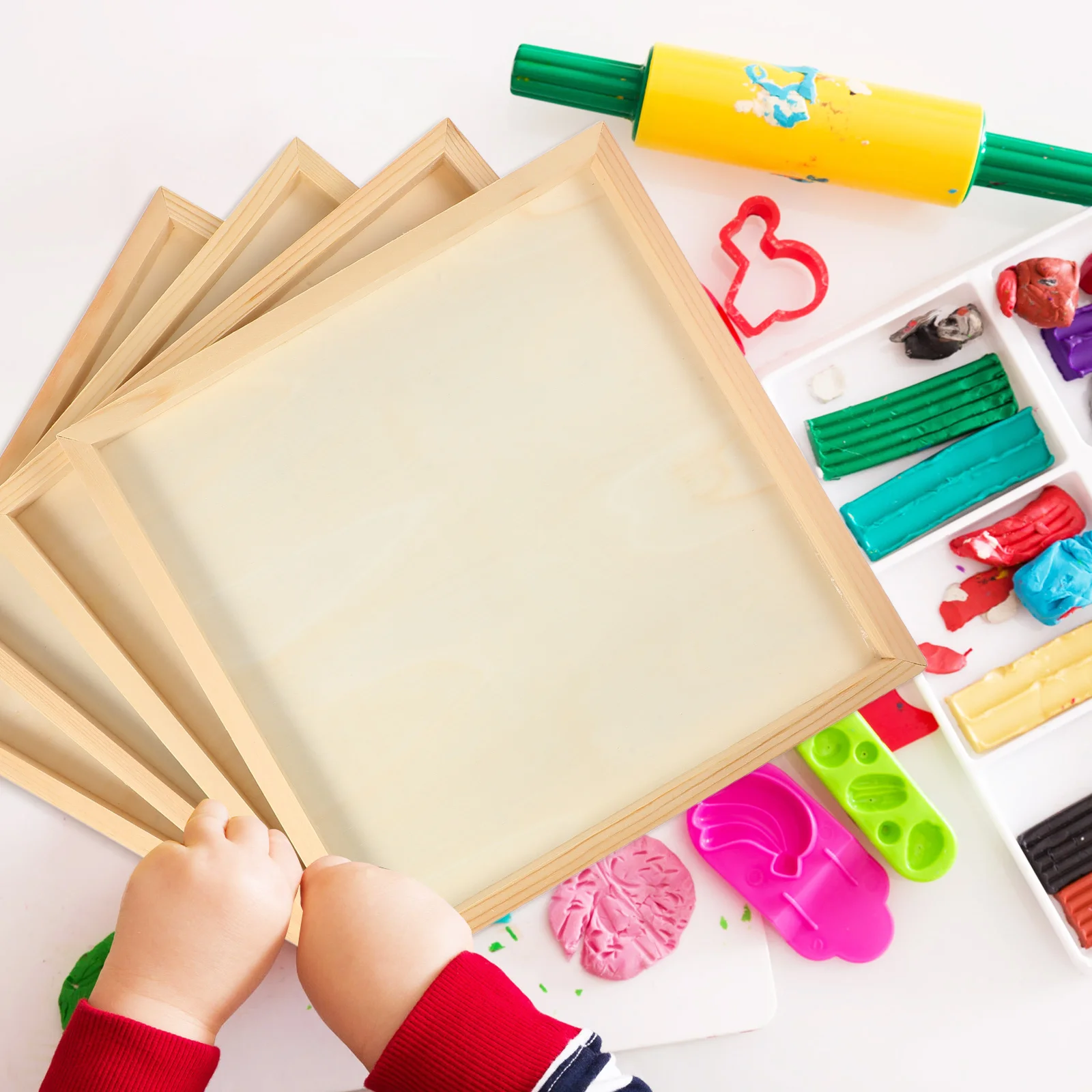 

4pcs Blank Wooden Frame Kit for Painting Craft Wood Boards DIY Photo Frames Home Wall Decoration